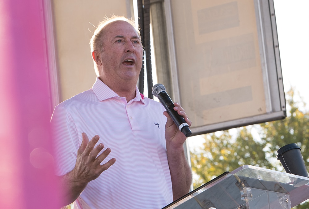 Jimmy Shoppa speaking at Susan G. Komen More Than Pink Walk