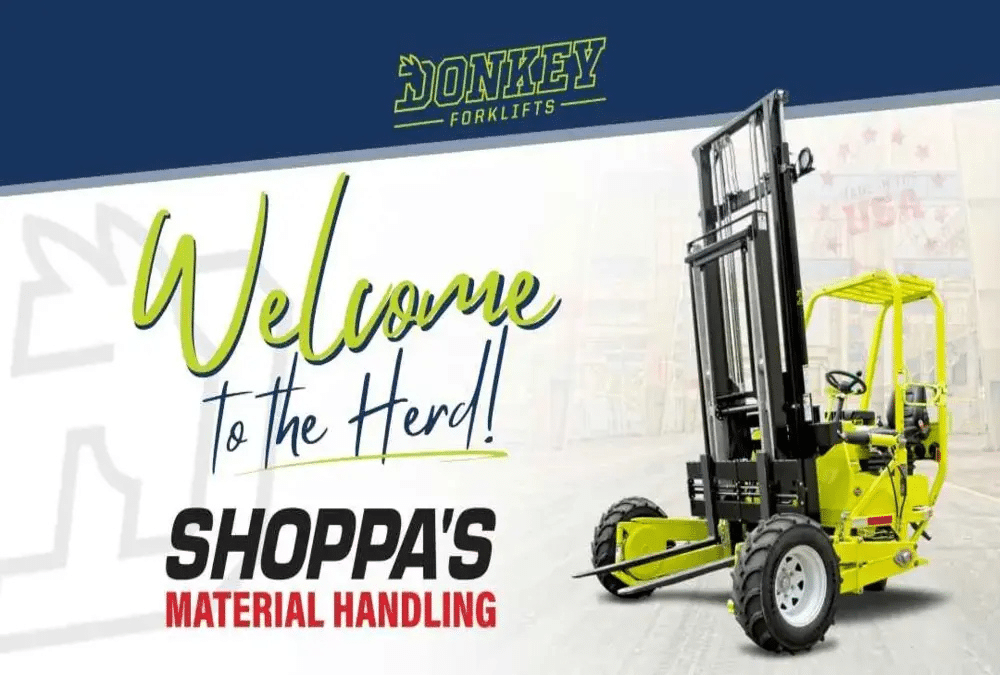 Donkey Forklifts and Shoppa's Material Handling partnership announcement